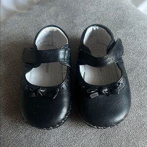 Black Leather Pediped Infant/Toddler Shoes, 12-18 mo